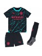 Manchester City Joao Cancelo #7 Ausweichtrikot für Kinder 2023-24 Kurzarm (+ Kurze Hosen)